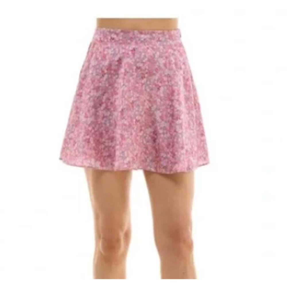 Urban Social Women's Ivory & Pink Ditsy Floral Mini Skirt Size Small NEW